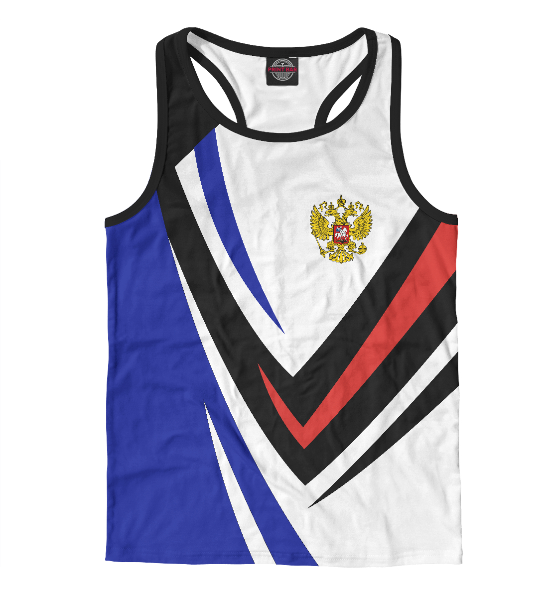 Мужская Борцовка с принтом Россия - флаг на рукавах, артикул SRF-641096-mayb-2mp