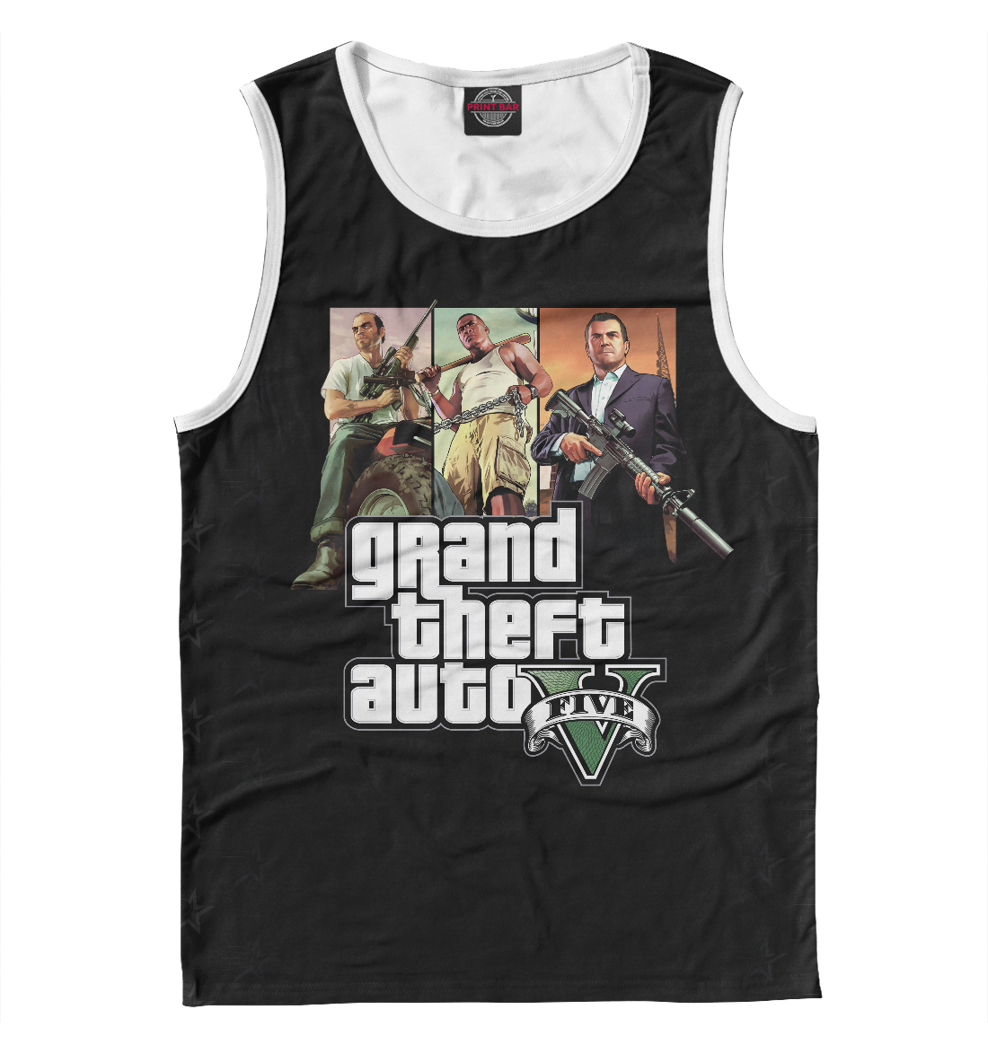Мужская Майка с принтом Grand Theft Auto | GTA, артикул GTA-516253-may-2mp