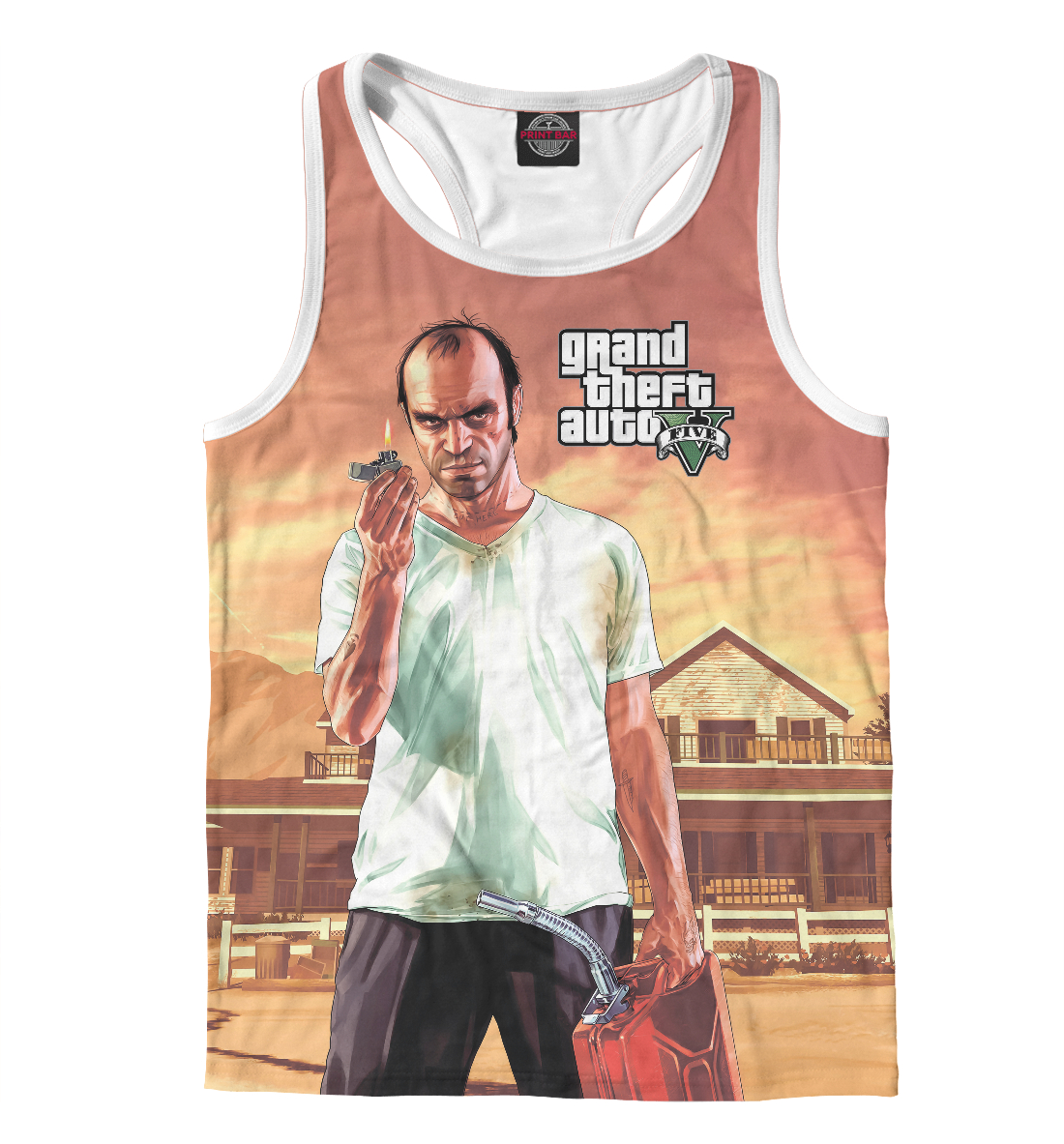 Мужская Борцовка с принтом Grand Theft Auto | GTA, артикул GTA-753900-mayb-2mp