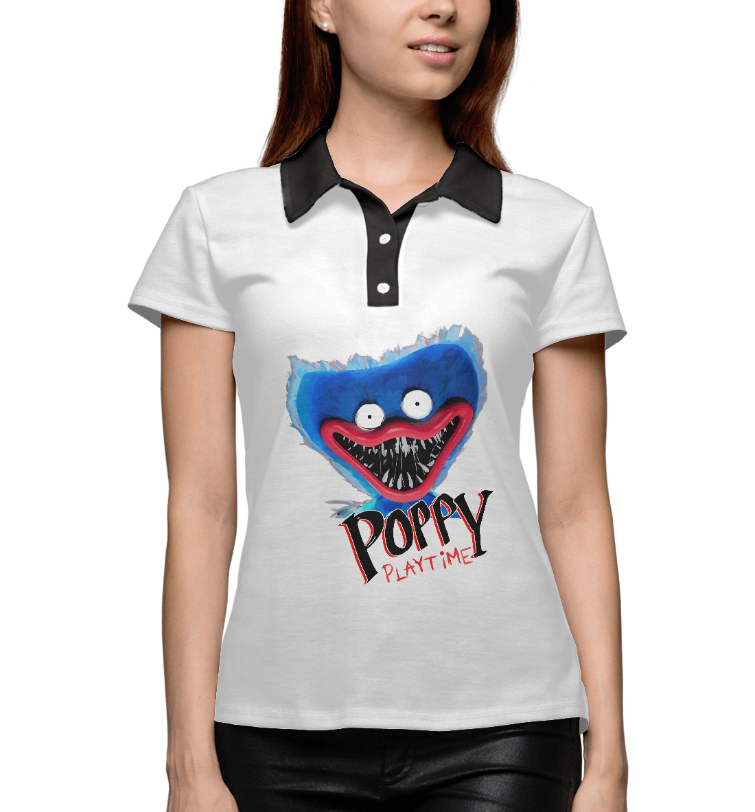 Женское Поло с принтом Poppy Playtime, артикул HOR-530629-pol-1mp