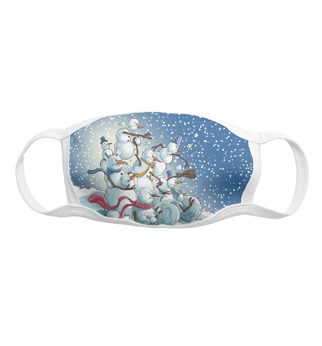 Детская Маска с принтом Боевые снеговики для девочек, артикул SNG-507374-msk-1mp