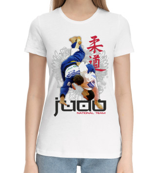 Женская Хлопковая футболка Дзюдо