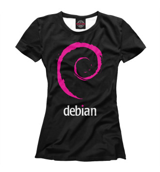 Футболка для девочек Debian Linux