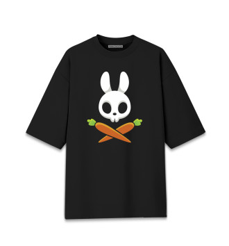 Мужская Хлопковая футболка оверсайз Череп кролика