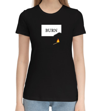 Женская Хлопковая футболка Сгораю