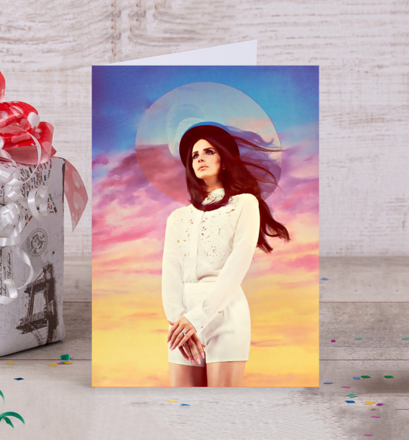 Открытка с изображением Lana Del Rey цвета Белый