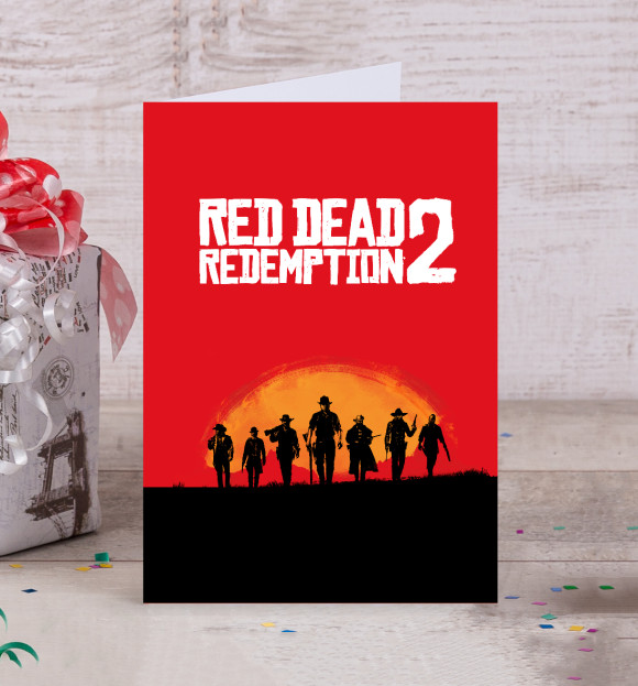 Открытка с изображением Red Dead Redemption 2 цвета Белый