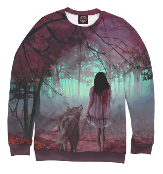 Свитшот для девочек Девочка с волком