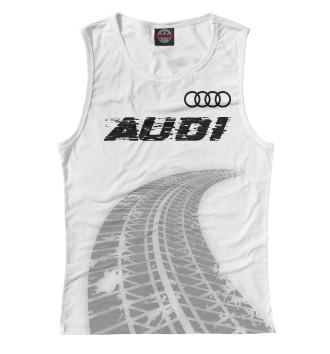 Майка для девочек Audi Speed Tires на белом