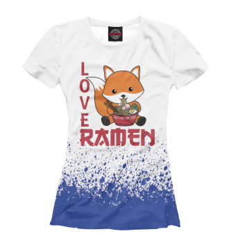 Футболка для девочек Love Ramen Cute Fox