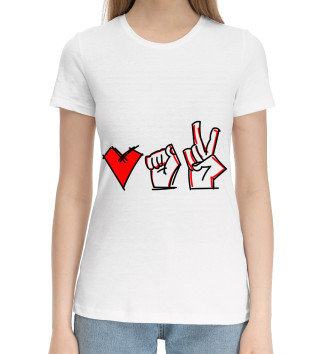 Женская Хлопковая футболка Love Belarus