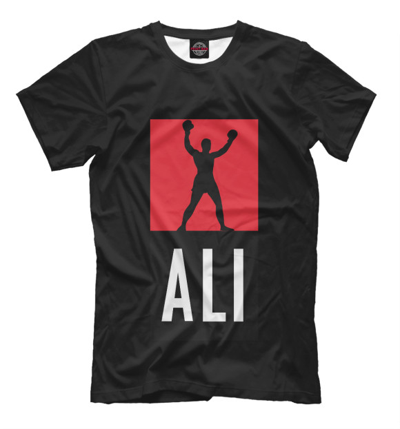 Мужская футболка с изображением Muhammad Ali цвета Черный