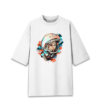 Мужская Хлопковая футболка оверсайз Гагарин