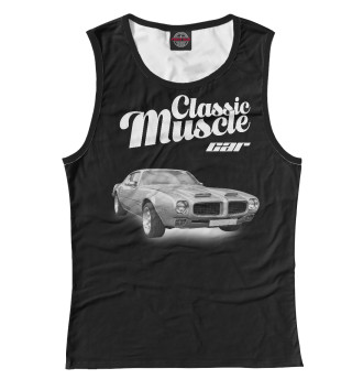 Женская Майка Classic muscle car (черный фон)