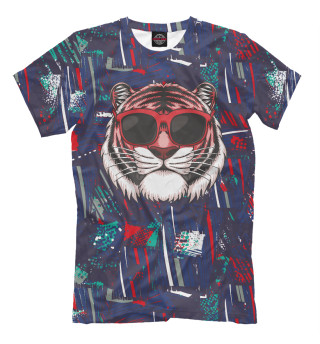 Мужская футболка Тигр в солнечных очках