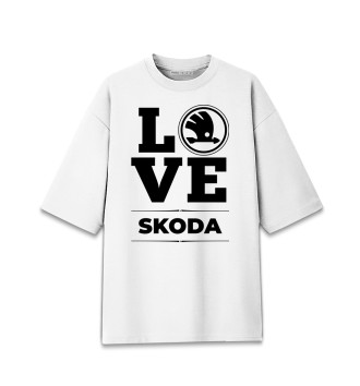 Мужская Хлопковая футболка оверсайз Skoda Love Classic