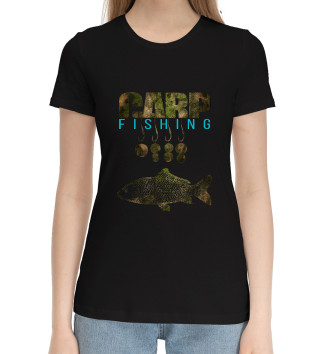 Женская Хлопковая футболка Carp Fishing