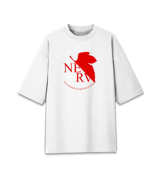 Мужская Хлопковая футболка оверсайз Evangelion Nerv