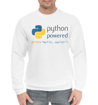 Мужской Хлопковый свитшот Python Powered Print Hello