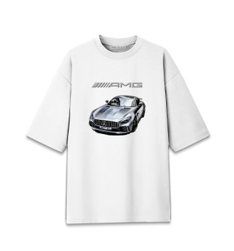 Мужская Хлопковая футболка оверсайз Mercedes AMG