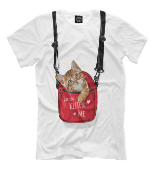 Мужская футболка Карманный котенок