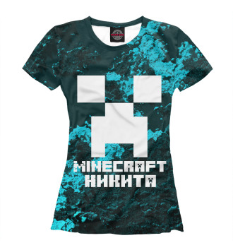 Женская Футболка Никита-Minecraft