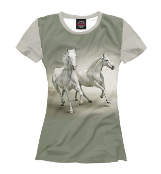 Женская футболка Пара лошадей