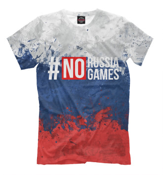 Мужская Футболка No Russia No Games