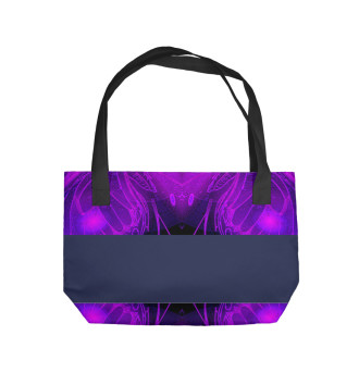 Пляжная сумка Абстракция фиолетовая
