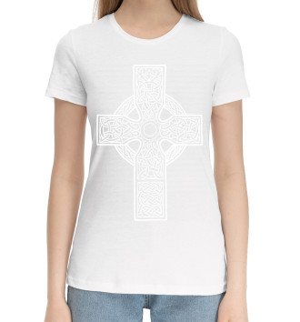 Женская Хлопковая футболка Кельтика - кельтский крест