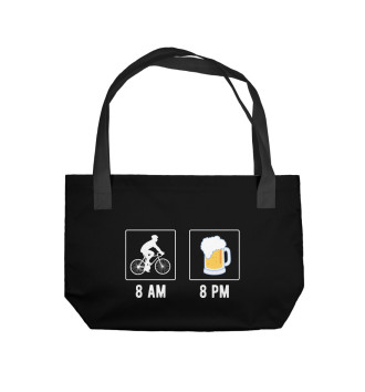 Пляжная сумка Утром - велосипед, вечером - по пиву!