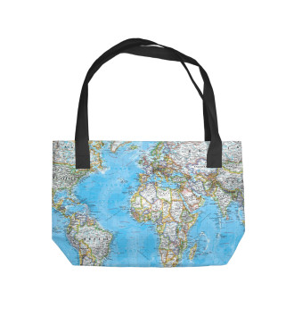Пляжная сумка Политическая карта мира