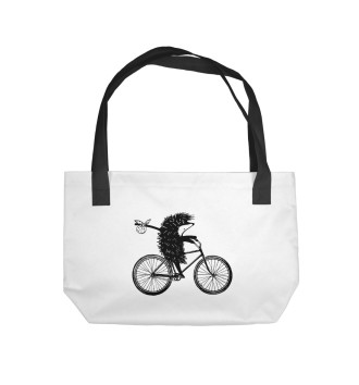 Пляжная сумка Ежик на велосипеде