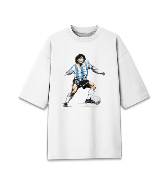 Мужская Хлопковая футболка оверсайз Diego Maradona