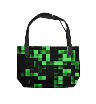 Пляжная сумка Зеленые кубики