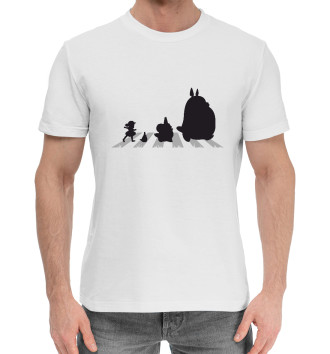 Мужская Хлопковая футболка Beatles Totoro
