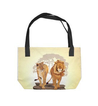 Пляжная сумка Лев с львицей