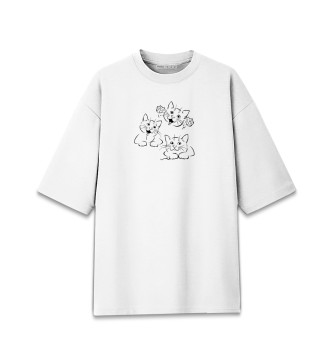 Женская Хлопковая футболка оверсайз Веселые котики
