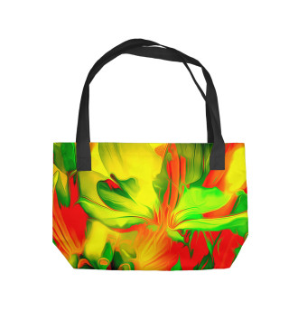 Пляжная сумка Цветочная акварель