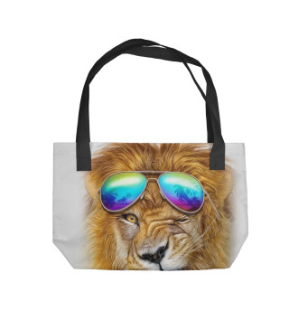 Пляжная сумка Лев в очках
