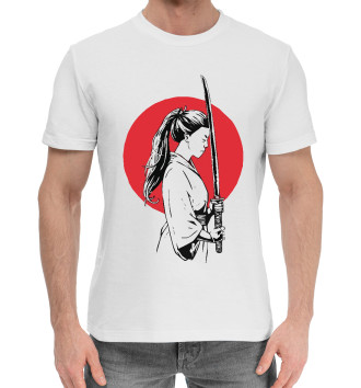 Мужская Хлопковая футболка Япона воительница