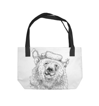 Пляжная сумка Зимний медведь