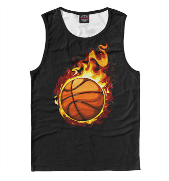 Мужская Майка Баскетбольный мяч в огне