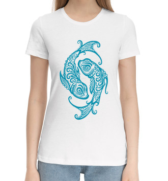 Женская Хлопковая футболка Зодиак - Рыбы