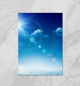 Плакат Синее небо и море