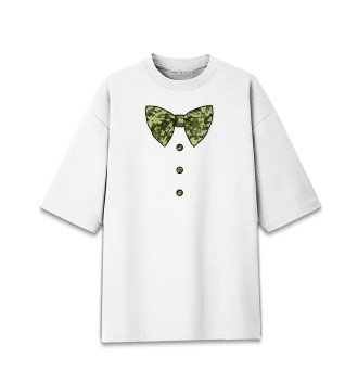 Женская Хлопковая футболка оверсайз Галстук бабочка