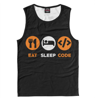 Мужская Майка Eat Sleep Code