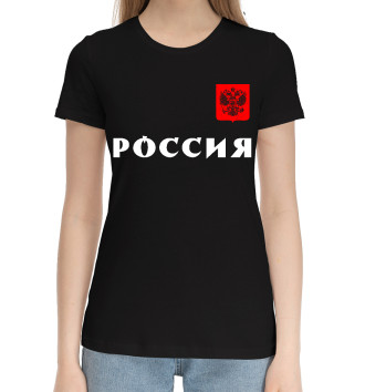 Женская Хлопковая футболка Россия - Герб