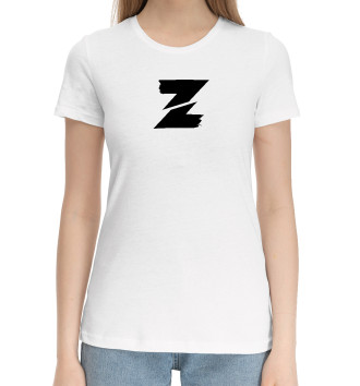 Женская Хлопковая футболка Футболка Z (с разрезом)