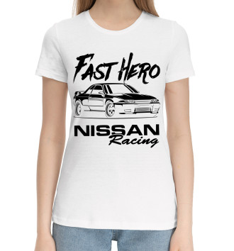 Женская Хлопковая футболка Fast Hero. R32 GT-R